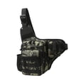 thumbnail image 2 of Bolso bandolera para hombre, informal, versátil, moderno, portátil, bandolera para el pecho, bolso de pecho para ir de compras, senderismo, escalada, Verde y negro, 2 of 8