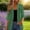 Army Green, variant on Women Solid Chiffon Lightweight Duster Coat in V Neck Cutting for Daily Leisure Outer Matching