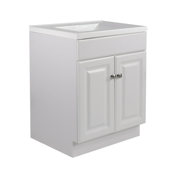 Design House 591065 Wyndham 2-Door Bathroom Vanity with Cultured Marble 4" Centerset Camilla Vanity Top, Unassembled, 25x22, White