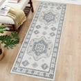 thumbnail image 2 of Alfombra de corredor Haperlare de 60 x 180 cm, estilo bohemio, vintage, lavable, moderna, para puerta de entrada, beige/gris, 2 of 5