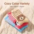 thumbnail image 3 of Colorfut Women's 3-Pairs Cozy Microfiber Anti-Skid Soft Colorful Patterned Fuzzy Crew Socks&nbsp;Slipper (with non-slip silicone grippers) FZ44-B, 3 of 5