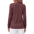 thumbnail image 3 of Fantaslook Crew Neck Knit Cardigan Sweaters for Women Button Front Sweater Tops Business Casual Fall Outfits, 3 of 10