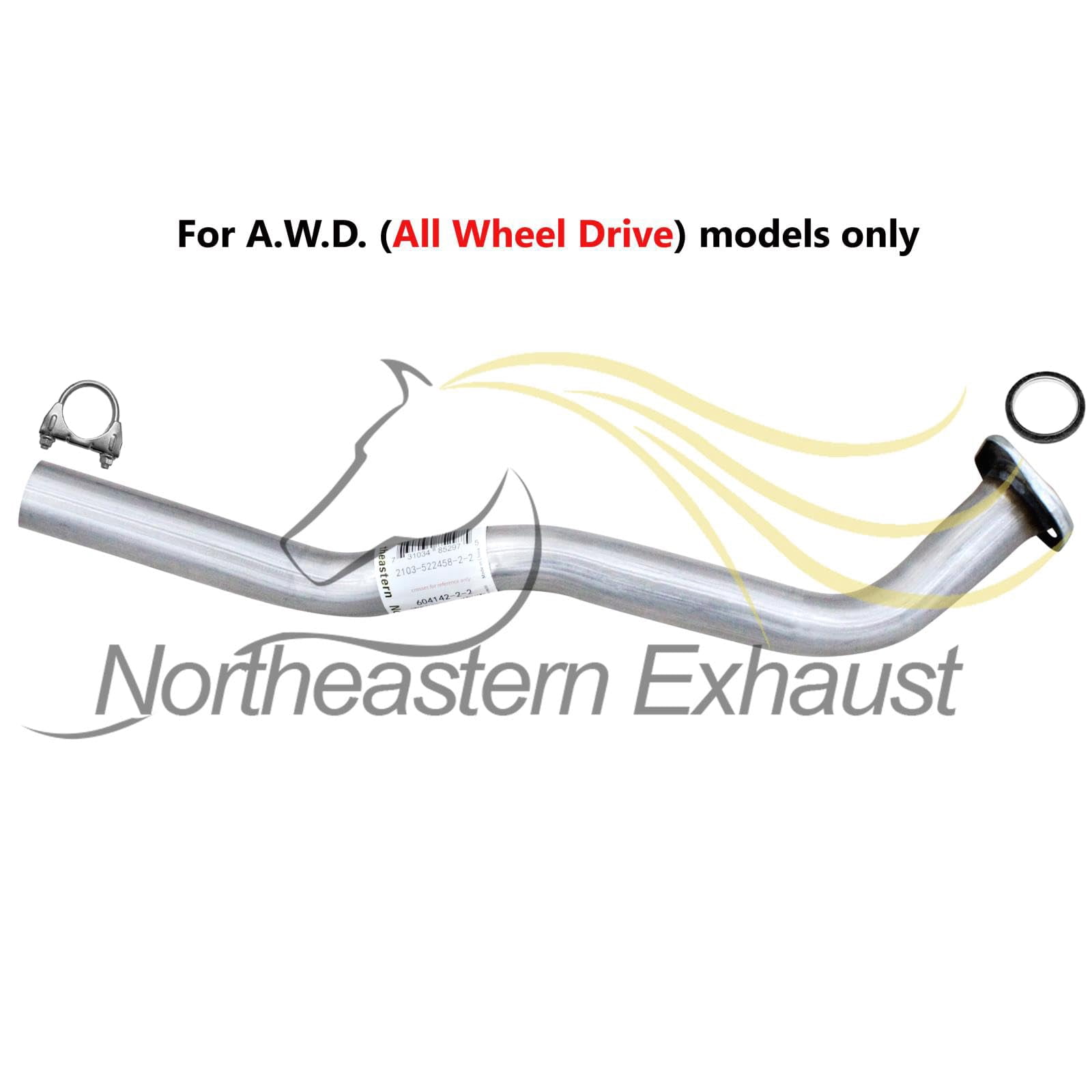 Northeastern Exhaust Resonator Exhaust Pipe Fits 2011-2017 Nissan Juke 1.6L Turbocharged AWD - Direct Fit | Stainless Steel