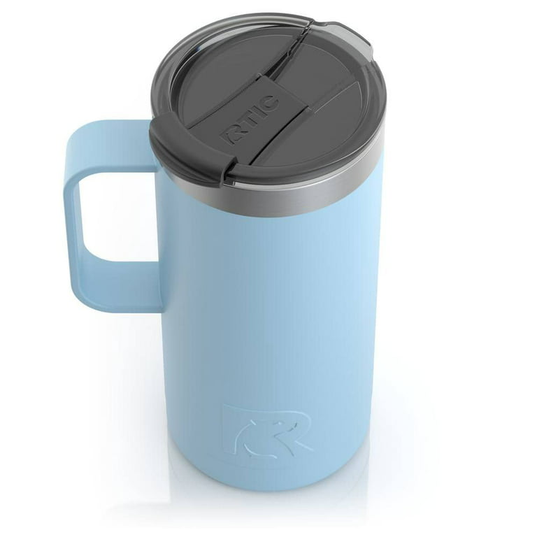 RTIC 16 oz Coffee Travel Mug with Lid and Handle, Stainless  Steel Vacuum-Insulated Mugs, Leak, Spill Proof, Hot Beverage and Cold,  Portable Thermal Tumbler Cup for Car, Camping, Navy, Matte
