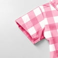 thumbnail image 7 of Spazoro Toddler Boys Plaid Shirts, Short Sleeve Button Down with Pocket Turndown Collar School Uniform Shirt Pink Size 6 T, 7 of 7