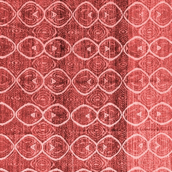 Ahgly Company Indoor Square Abstract Red Modern Area Rugs, 7' Square