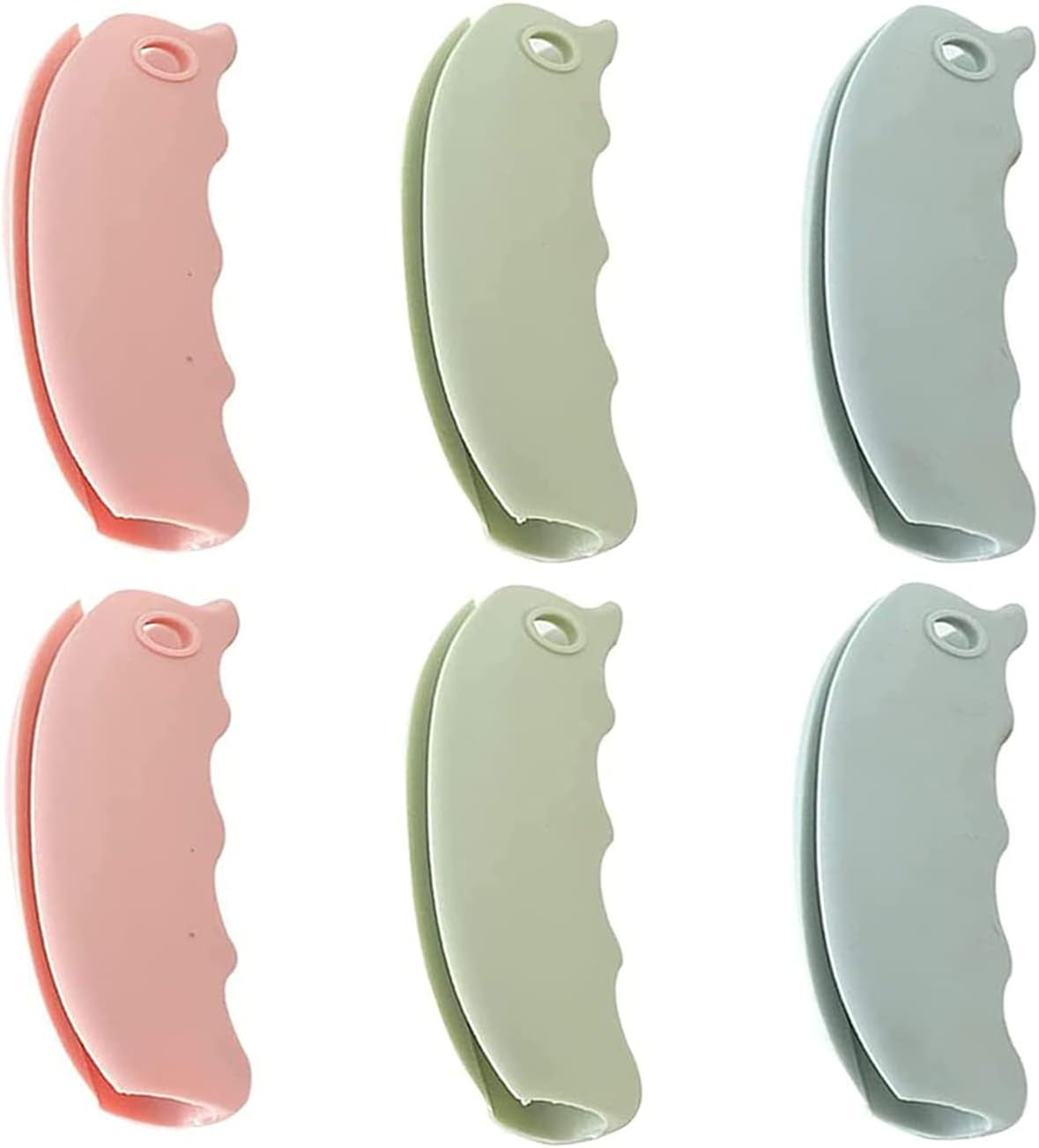 6 Porte-Sacs Réutilisables en Silicone avec Porte-Clés pour Sacs d'Épicerie Portables