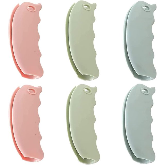 6 Porte-Sacs Réutilisables en Silicone avec Porte-Clés pour Sacs d'Épicerie Portables