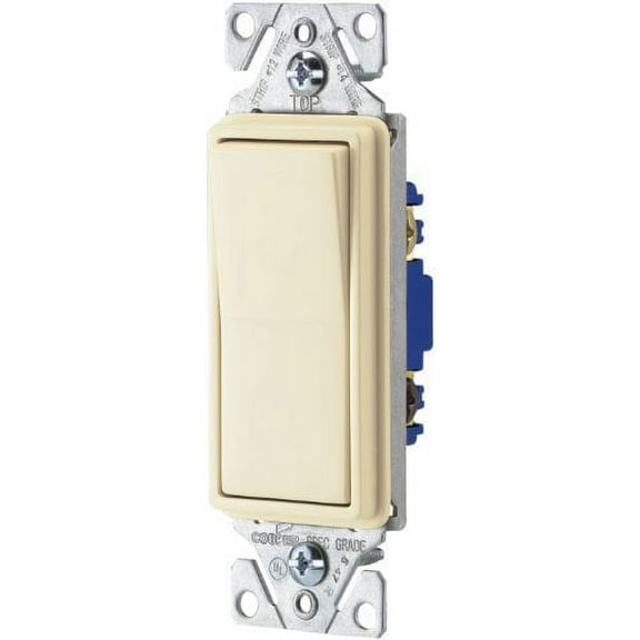 Cooper 7503LA Light Almond Three Way Decorator Rocker Light Switch