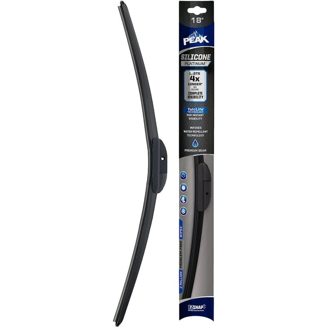 PEAK Silicone Platinum 18" Front Windshield Wiper Blade, Replacement Windshield Wiper Blade with