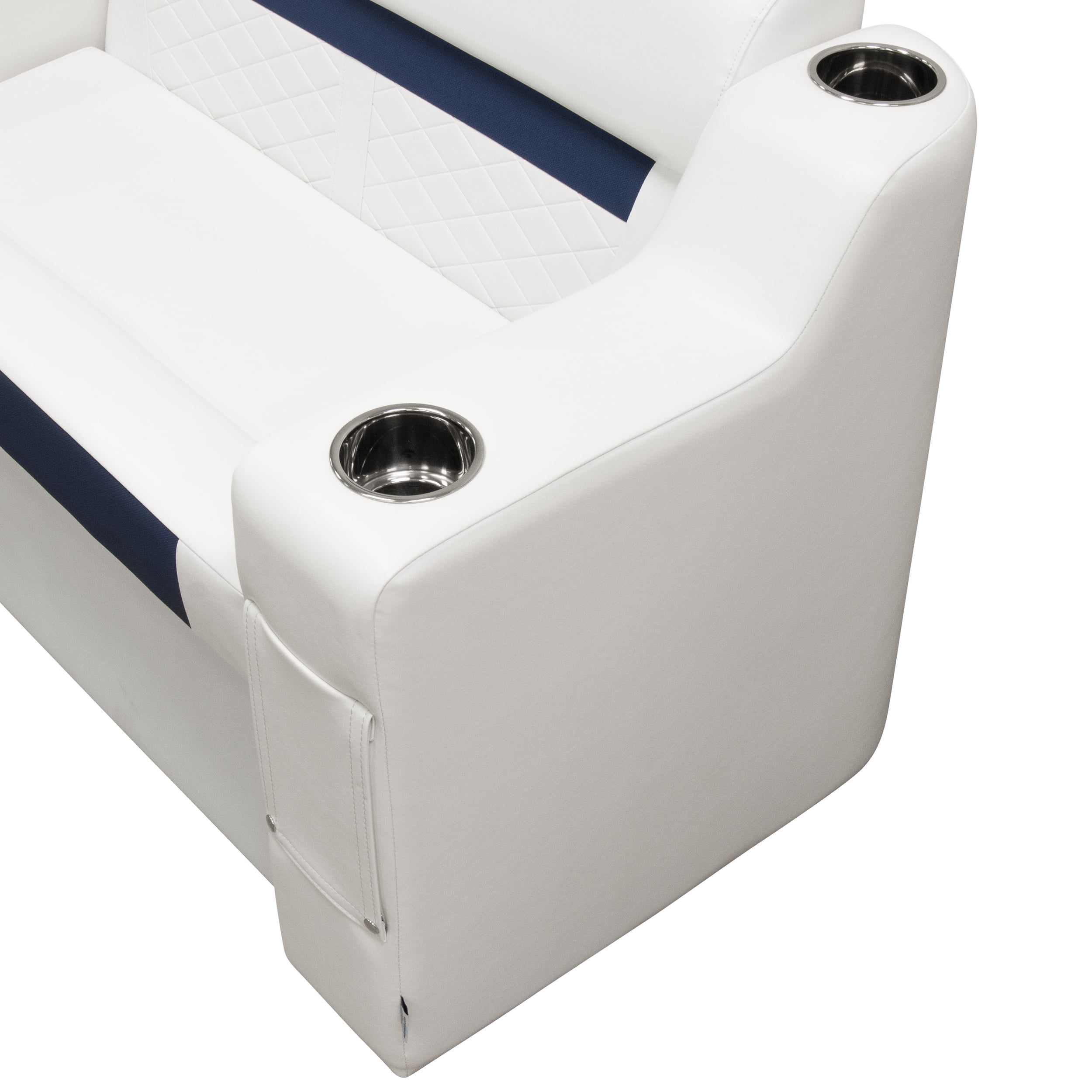 Wise DLX3009-204 DLX Series Pontoon Left Radius Arm Rest - Brite White