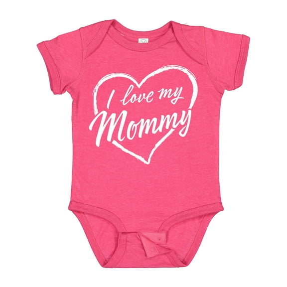 Inktastic I Love My Mommy in White Chalk Heart Boys or Girls Baby Bodysuit
