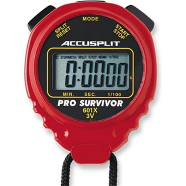 Accusplit A601XR Pro Survivor Chronomètre avec Boîtier Rouge