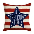 thumbnail image 2 of 4Th Of July Patriotic Pillow Covers 16X16 Set Of 2 Fourth Independence Star Print Decorative Throw Pillowcases, Outdoor Memorial Day Cushion Cases For Couch Home Decor, Festive, 2 of 3