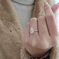 thumbnail image 3 of Solitaire Brilliance 3.90CT Pear Moissanite Solitaire Pave Hidden Halo Engagement Ring for Women 10k White Gold Ring Size 9, 3 of 7