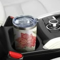 thumbnail image 5 of Gobelet 20oz avec Couvercle et Paille en Acier Inoxydable Rose Fleurs Roses Gobelet Isolé sous Vide pour Eau Café, Double Paroi Gobelet de Voyage Réutilisable pour Boissons Chaudes, 5 of 5