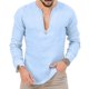 thumbnail image 1 of Blusas y camisas de manga larga con cuello en V Camisa formal con estampado de color para hombre N Blusa y camisa de manga larga con cuello vuelto Blusa para hombre, 1 of 7