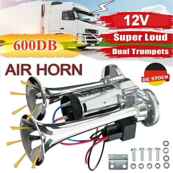 Highly Durable Truck Train Air Horn, Strong and Reliable with Super Loud 600dB Sound, Compatible with 12 Volt Vehicle Systems for Easy Installation