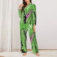thumbnail image 2 of Honeii CROCODILE HEAD Print Women's Pajama Sets Long Sleeve Button Down Sleepwear Nightwear Soft Pjs Lounge Sets 2PCS-, 2 of 7