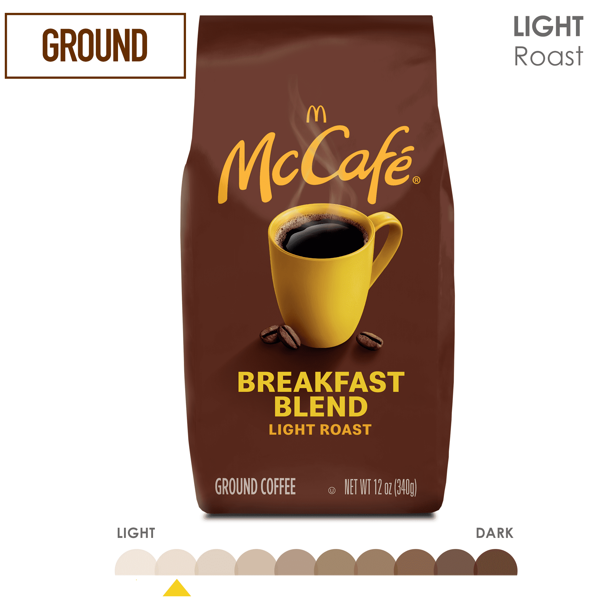 McCaf√©, Ground Coffee, 12 oz, Breakfast Blend, Light Roast