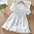 thumbnail image 1 of Robe d'Été pour Bébé Fille Robe de Princesse pour Bébé Fille Vêtements Décontractés Mode Robes de Fête pour Enfants Coton Manches Volantées Ajourées, 1 of 7