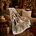 thumbnail image 3 of Vintage Cavalier Charles Spaniel Portrait, Festive Pet Portrait Pattern, Warm Flannel Blanket for Living Room and Bedroom, Dog Lovers person's Day Gift, Pet Lover Home Decor, 3 of 9