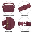 thumbnail image 4 of VOROLO Riñonera para mujeres y hombres con correa ajustable, Rojo vino con cuerda, 1 paquete con cue, 4 of 6