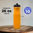 thumbnail image 5 of 10 Plastic Water Bottles Set, 26 oz. - Black Push Top Lid - Yellow, 5 of 5