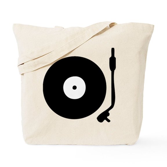 CafePress - Vinyl Turntable 1 Tote Bag - Unisex Canvas Tote Bag, Beige, 1-Piece