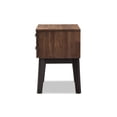 thumbnail image 5 of Baxton Studio Selena Mid-Century Modern Brown Wood 2-Drawer Nightstand, 5 of 8