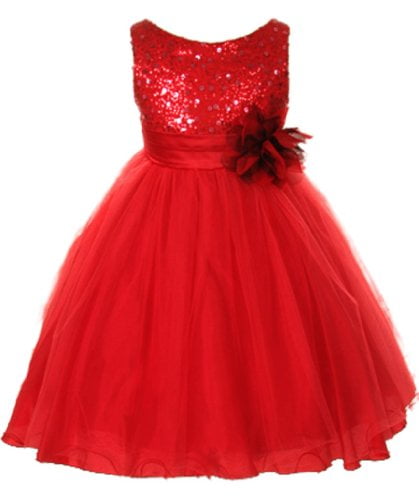 kids red party dress