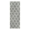 thumbnail image 3 of Unique Loom Trellis Shag Collection Area Rug - Ruby (2' x 5' Runner Gray/Ivory), 3 of 11