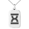 thumbnail image 1 of Stainless Steel Letter X Initial Empire Monogram Engraved Small Rectangle Dog Tag Charm Pendant Necklace, 1 of 1