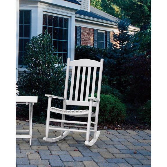 Sun Terrace Adult Modern Wood Outdoor Patio Adjustable Height Rocking Chairs, White