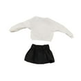 thumbnail image 4 of Sudadera de manga larga y falda con hombros descubiertos, traje ajustado, escala 1/12 Top blanco, 4 of 9