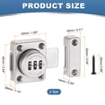 thumbnail image 2 of Cabinet Combination Lock Twist Knob Keyless Lock 3-Digit Password Latch Lock for Small Door Silver, 2 of 7