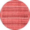 thumbnail image 1 of Ahgly Company Machine Washable Indoor Round Oriental Red Modern Area Rugs, 4' Round, 1 of 4