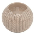 thumbnail image 2 of Northlight Cable Knit Ceramic Christmas Candle Holder - 3.25" - Beige, 2 of 8