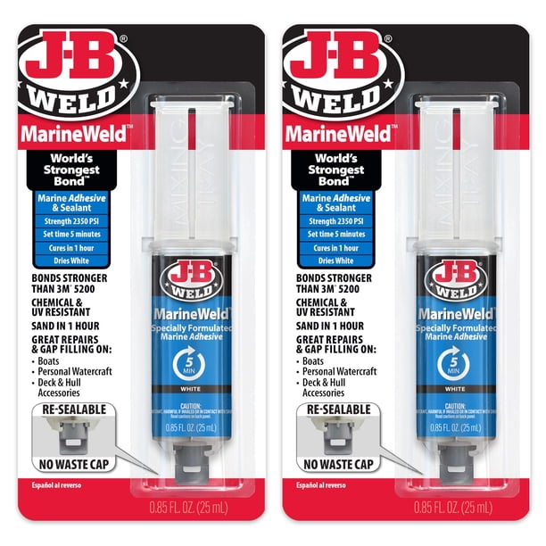 Jeringa Adhesive J-B Weld MarineWeld, 25 ml, 2 unidades, color blanco
