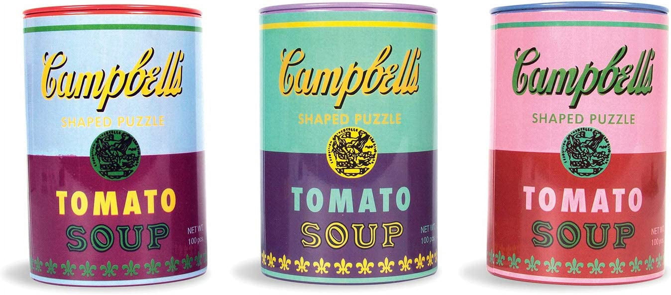 Andy Warhol Soup Cans Shaped Jigsaw Puzzles, Cardboard, Set of 3