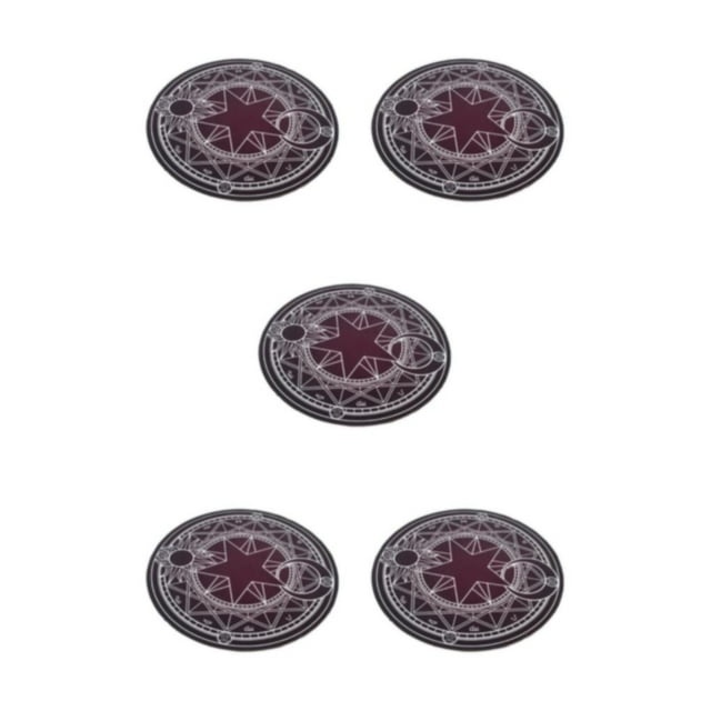 mmirethe Anti-skid Floor Mat - Polyester Made Round Easy To Clean Skin-friendly Round Carpet Safe Cartoon White Line Starts 60cm 5Set