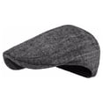 thumbnail image 2 of Herringbone Newsboy Caps Mens Tweed Flat Cap Youth Cabbie Beret Hats, 2 of 4