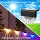 thumbnail image 2 of Luz solar para exteriores (paquete de 4), luz solar para vallas, blanco cálido/color, luz LED de pared solar impermeable IP65 para jardín, valla, patio, garaje, jardín, 2 of 5