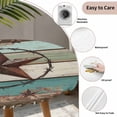 thumbnail image 5 of Brown Texas Star Teal Round Fitted Tablecloth with Elastic Edge, Waterproof Table Cloth Table Cover for 55"-60" Tables, Vintage Country Star Turquoise Wooden Tablecloths for Dining Picnic Outdoor, 5 of 9