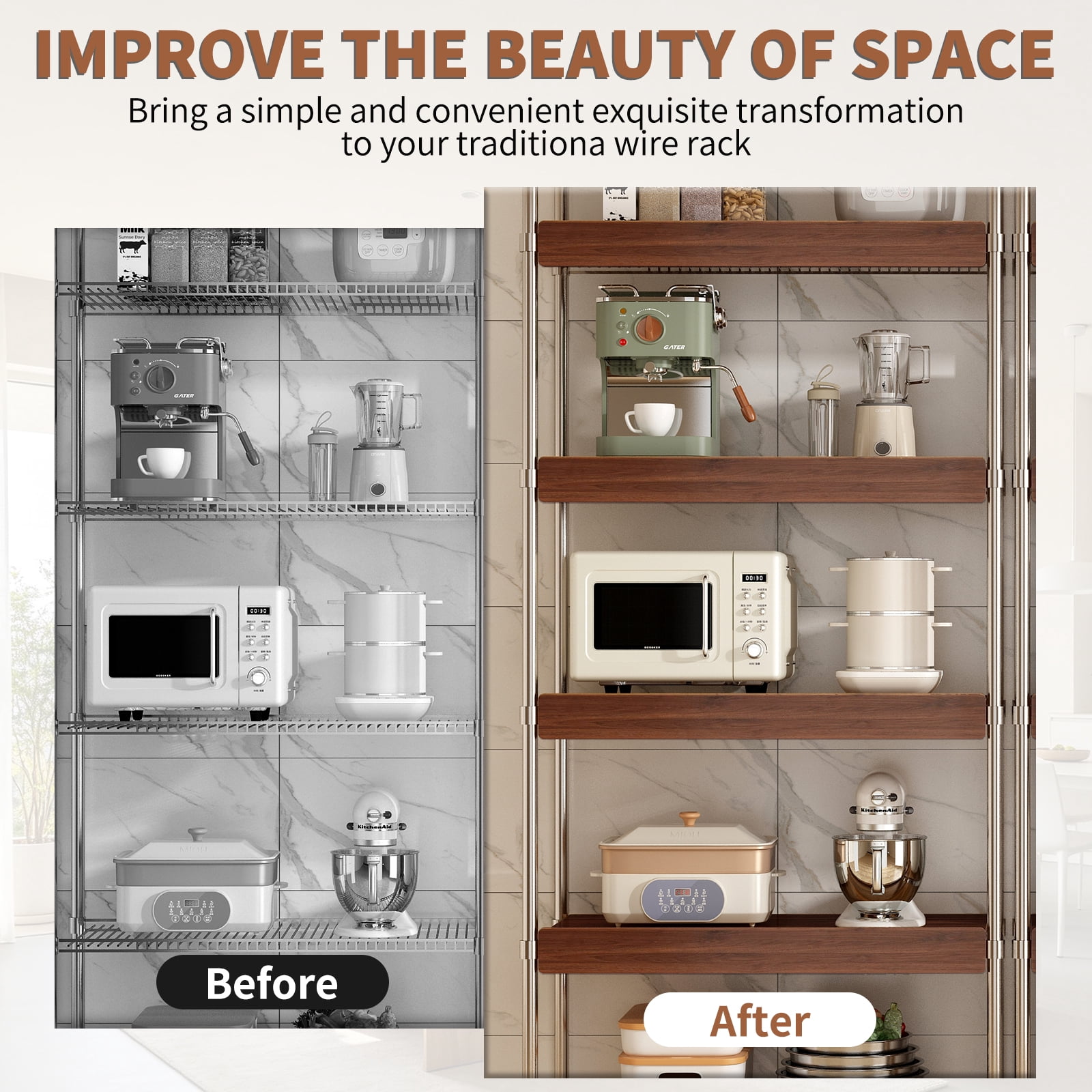30" x 16" Heavy Duty MDF Wood Shelf Liners, 0.6 Inch Thick Wire Rack Covers for Removable Closet Pantry Shelves, Tool-Free Shelf Cover for Cabinet Bathroom Kitchen Shelving Decoration