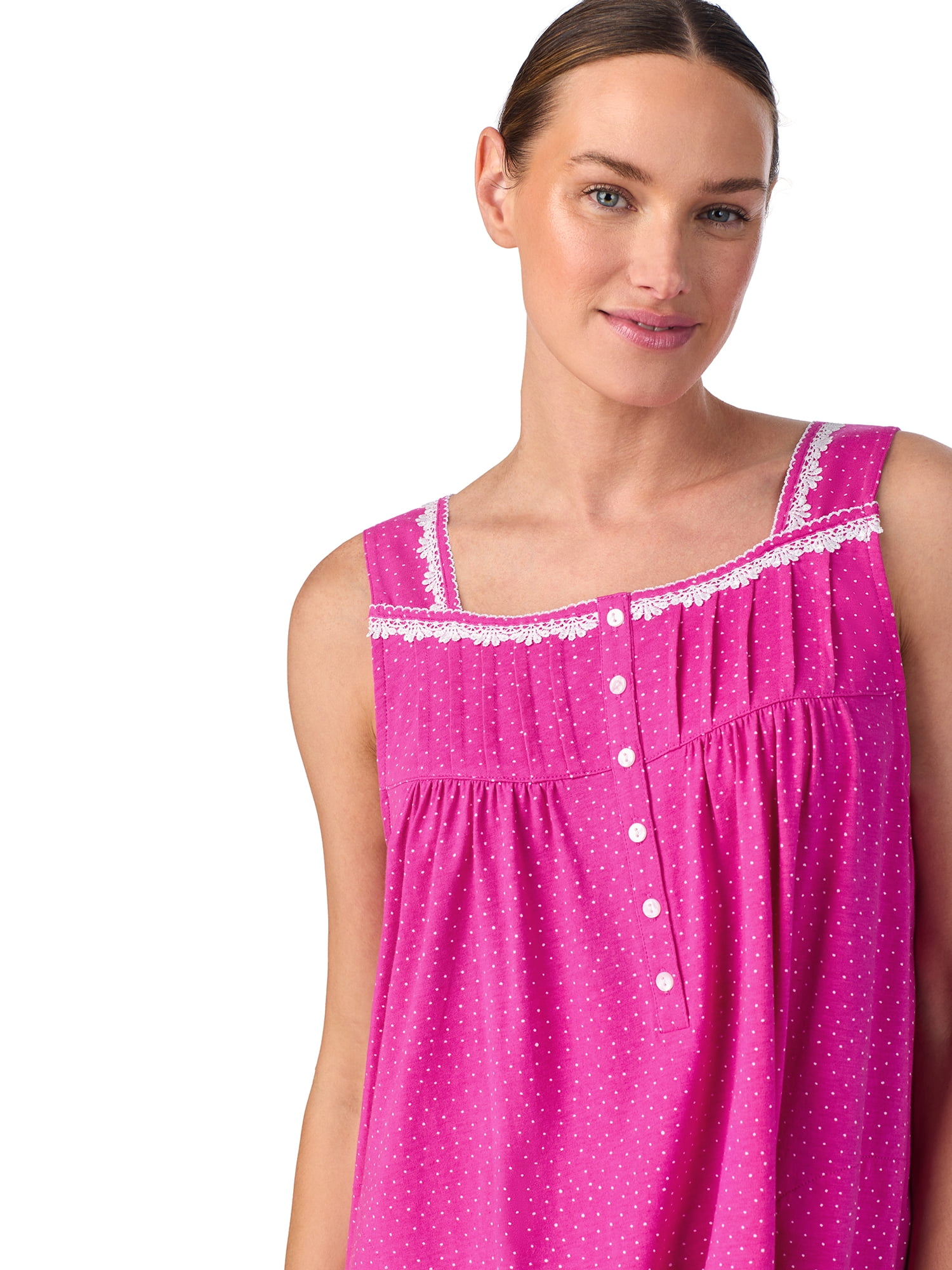 Aria Women's 100% Cotton Sleeveless 40" Nightgown, Sizes XS-5X
