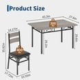 thumbnail image 2 of Space-Saving 5 Piece Industrial Dining Table Set – Rectangular Wooden Kitchen Table with 4 Upholstered High Back Chairs – Sturdy Metal Frame – Perfect for Small Spaces and Apartments, 2 of 7