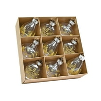 9 Pc Christmas Ball Light Bauble Pearly Flower Bulb Ornament Christmas Indoor Outdoor Hanging Decoration Holiday Party Wedding Halloween Thanksgiving Valentine's Day Decor