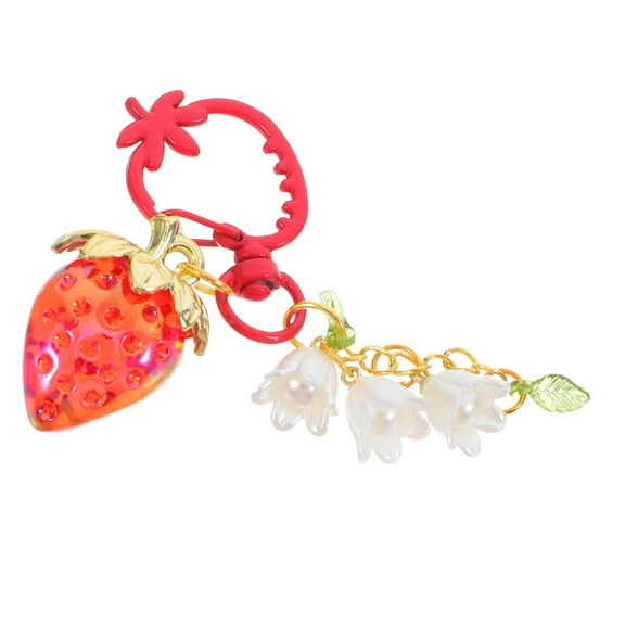 FRCOLOR Sweetheart Strawberry Keychain Cute Charms for Handbags