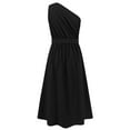thumbnail image 5 of QUNYINEY Summer Dresses for Women 2025 Sleeveless Casual Solid A-Line Dress One Shoulder Cinched Waist Flowy Maxi Dresses, 5 of 6